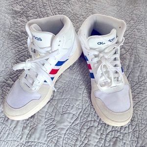 Adidas HOOPS 2.0 MID WHITE ROYAL SCARLET High Tops